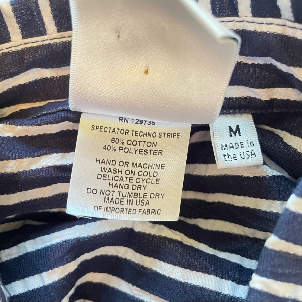 FINLEY Navy and White Bailey Striped Shirt Dress Medium - Picture 7 of 12